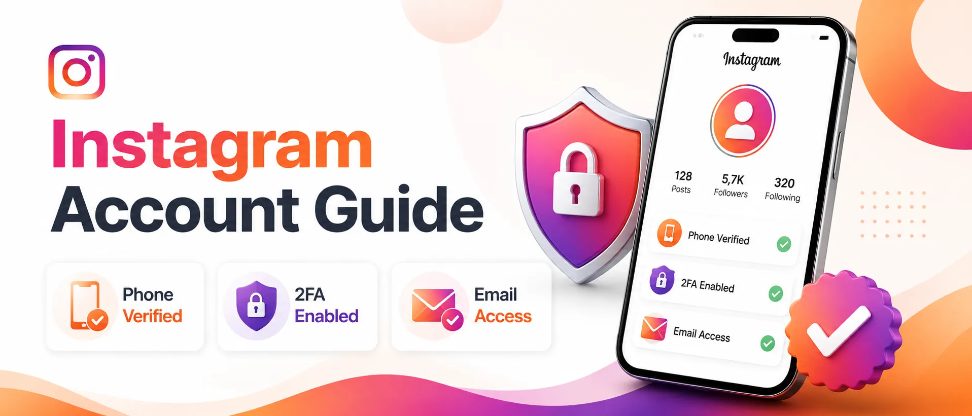 Instagram account options including fresh aged and regional account types